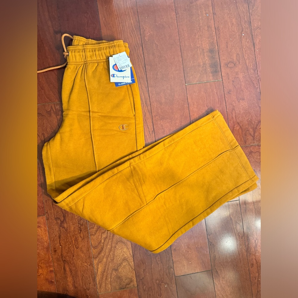 Champion: Gold/Orange Straight Leg Sweats